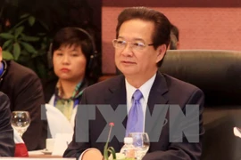Le Premier ministre Nguyen Tan Dung au Forum de partenariat au développement du Vietnam. (Photo: Trần Việt/VNA)