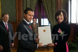 Le nouvel ambassadeur du Vietnam au Mexique, Le Linh Lan, a présenté ses lettres de créance au président mexicain Enrique Pena Nieto. Source: VNA