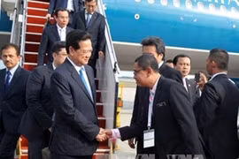 Le Premier ministre Nguyen Tan Dung.arrive en Malaisie. Source: VNA 