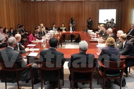 Table-ronde "Le Vietnam : destination des entreprises allemandes". Photo: VNA