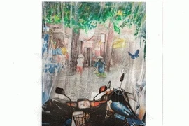 Oeuvre vietnamienne "Il pleut sur le Vieux Quartier". (Photo: VNA)