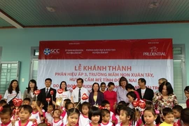 Ouverture officielle de l’école maternelle Xuân Tây, refaite à neuf. Photo : VNA