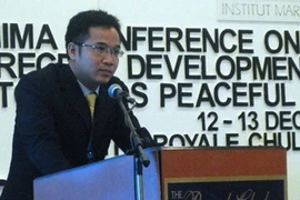 Le directeur du Centre de recherche sur la Mer Orientale de l'Académie de la diplomatie du Vietnam, Tran Truong Thuy à la conférence. (Photo: Xuan Trien/AVI)