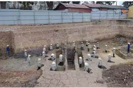 Le vestige du culte du Ciel et de la Terre de la dynastie des Ly (1010-1225) dans le secteur central de l’ancienne cité impériale de Thang Long. (Source : VNA)