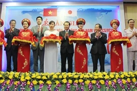 Cérémonie de réception du système douanier automatisé VNACCS/VCIS, en avril 2014 à Hanoi. 