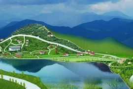 Maquette de l’école d’enseignement du savoir-vivre Outward Bound Vietnam et d’écotourisme dans la province de Vinh Phuc