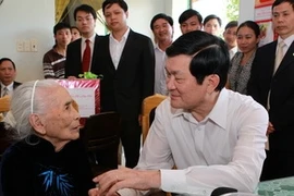 Truong Tan Sang en tournée au district de Dai Loc, province de Quang Nam. (Photo: Nguyen Khang/AVI)
