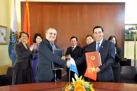 Cérémonie de signature de l'accord de non-double taxation Vietnam et Saint-Marin. (Photo: Pham Thanh/AVI)