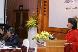 Mme. Pratibha Melta, représentante en chef du PNUD à la conférence sur le rôle des femmes en matière de développement durable au Vietnam. (Photo: Phuong Hoa/VNA)