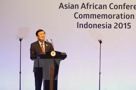 Le président du Vietnam, M. Truong Tan Sang a participé vendredi matin à la cérémonie commémorant les 60 ans de la conférence de Bandung. (Source : VNA)