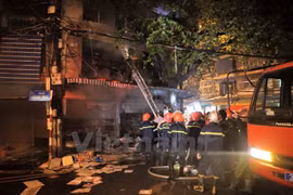 Incendie dans la rue Hang Ma à Hanoi