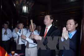 Le président Tran Dai Quang assiste à l'ouverture de la fête traditionnelle de Truong Yen 
