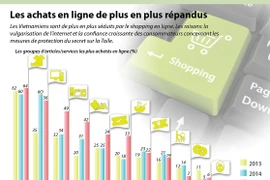 Les achats en ligne de plus en plus populaires au Vietnam