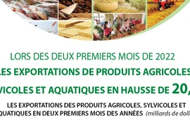 Les exportations de produits agricoles, sylvicoles et aquatiques en hausse de 20,9% en 2 mois