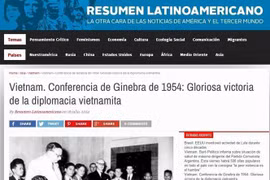 Le journal argentin Resumen Latinoamericano a publié un article saluant les Accords de Genève en 1954. Photo: VNA