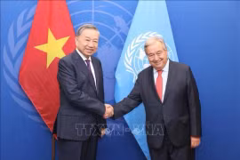 Le dirigeant To Lam et le secrétaire général de l'ONU António Guterres. Photo: VNA