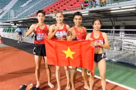L'équipe mixte vietnamienne de 4x400m a remporté la médaille de bronze aux Championnats asiatiques de relais 2024 à Bangkok, en Thaïlande, lundi 20 mai. Photo: VNA
