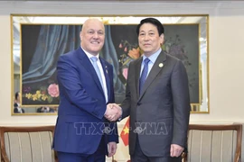 Le président Luong Cuong (droite) et le Premier ministre néo-zélandais. Photo: VNA