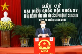 Le président de l’AN Vuong Dinh Huê vote à Hai Phong