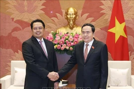 Le président de l'Assemblée nationale du Vietnam, Tran Thanh Man (droite) et la président du Conseil des représentants régionaux d'Indonésie, H. Mahyudin. Photo : VNA