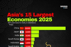 Le Vietnam fait partie des 15 plus grandes économies d'Asie, avec une taille économique attendue d'environ 506 milliards de dollars d'ici 2025. Photo: VNA