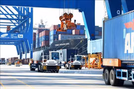 Au port de Cai Mep - Thi Vai, ville de Phu My, province de Ba Ria - Vung Tau. Photo : VNA