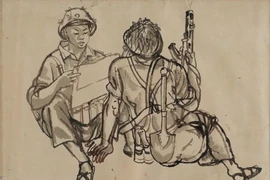 Des œuvres typiques de l’exposition « Mémoires sur la piste Truong Son »