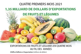 1,35 milliard de dollars d’exportations de fruits et légumes en quatre mois 
