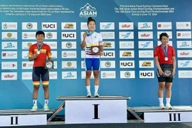 Nguyen Thi That remporte l'argent aux 43es Championnats asiatiques de cyclisme sur route, à Almaty, au Kazakhstan. Photo: tdtt.gov.vn