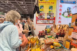 Produits vietnamiens présentés lors du Salon de cuisine végétarienne d'Asie (VFA) à Hong Kong. Photo: VNA