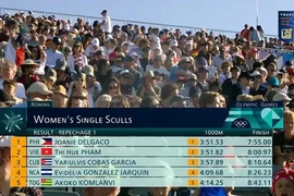 Dans sa course de repêchage, Pham Thi Hue a terminé en deuxième place, décrochant un billet pour les quarts de finale. Photo. VNA