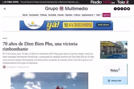 Article du journal uruguayen Grupo R Multimedio saluant la Victoire de Dien Bien Phu. Photo: VNA