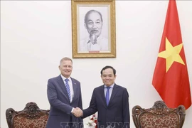 Le vice-Premier ministre Tran Luu Quang (droite) et le directeur des opérations du groupe LEGO, Carsten Rasmussen. Photo: VNA