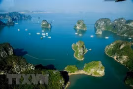 Excursion incroyable en hélicoptère de la baie d'Ha Long