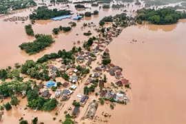 Une province du nord du Laos a été inondée à cause de tempêtes. Photo : VNA