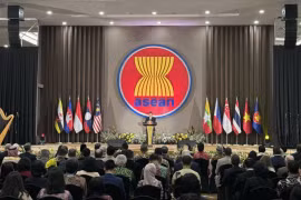 Lors de la cérémonie de célébration de la 57e Journée de l'ASEAN (Photo : VNA)