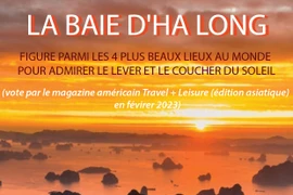 La baie d'Ha Long figure parmi les quatre plus beaux lieux au monde pour admirer le lever du soleil