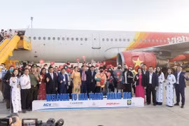 Khanh Hoa accueille le premier vol transportant les touristes chinois lors du Têt