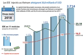 Les IDE injectés au Vietnam atteignent 30,8 milliards d’USD