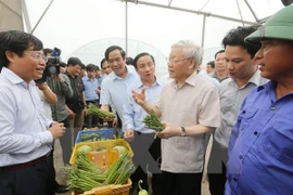 Le secrétaire général du PCV Nguyen Phu Trong à Ha Tinh