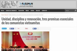 La presse argentine apprécie les résultats du 12e Congrès national du PCV