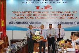 Binh Dinh: trois nouveaux projets de 570 milliards de dôngs autorisés