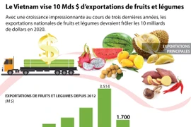 Le Vietnam vise 10 Mds $ d’exportations de fruits et légumes