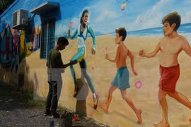 Dông Thap: village des fresques murales Vietnam - Australie