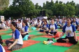 La quatrième journée internationale du yoga célébrée à Can Tho