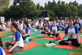 La quatrième journée internationale du yoga célébrée à Can Tho