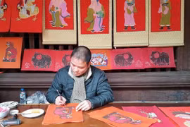Exposition de six mouvements de peintures folkloriques du Vietnam