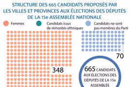 Élections législatives: Structure des 665 candidats proposés par les villes et provinces 