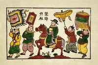 Dans la peinture populaire Dong Ho « Vinh Quy Bai To » (Le retour au foyer dans la gloire), le cheval magnifiquement décoré ramène chez lui le lettré qui a réussi.