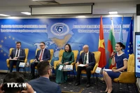 L'ambassadrice du Vietnam en Bulgarie Nguyên Thi Minh Nguyêt (au centre) lors du séminaire. Photo : VNA